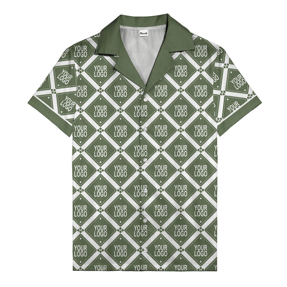 diamond repeat logo geometric hawaiian shirt for men