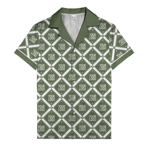 diamond repeat logo geometric hawaiian shirt for men
