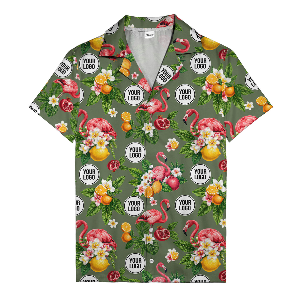 flamingo & pomegranate paradise hawaiian shirt for men