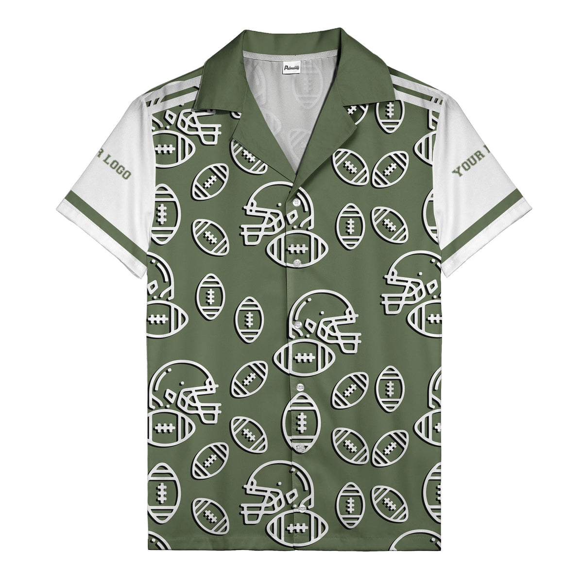 football helmets & balls repeat hawaiian shirt for men