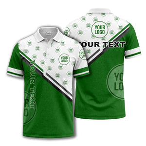 logo repeat diagonal stripe customizable polo shirt for teams