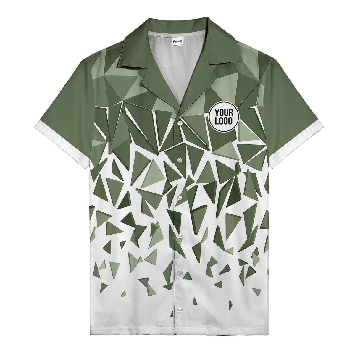 modern abstract triangular geometric hawaiian shirt for men