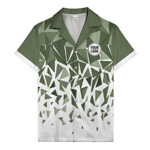 modern abstract triangular geometric hawaiian shirt for men