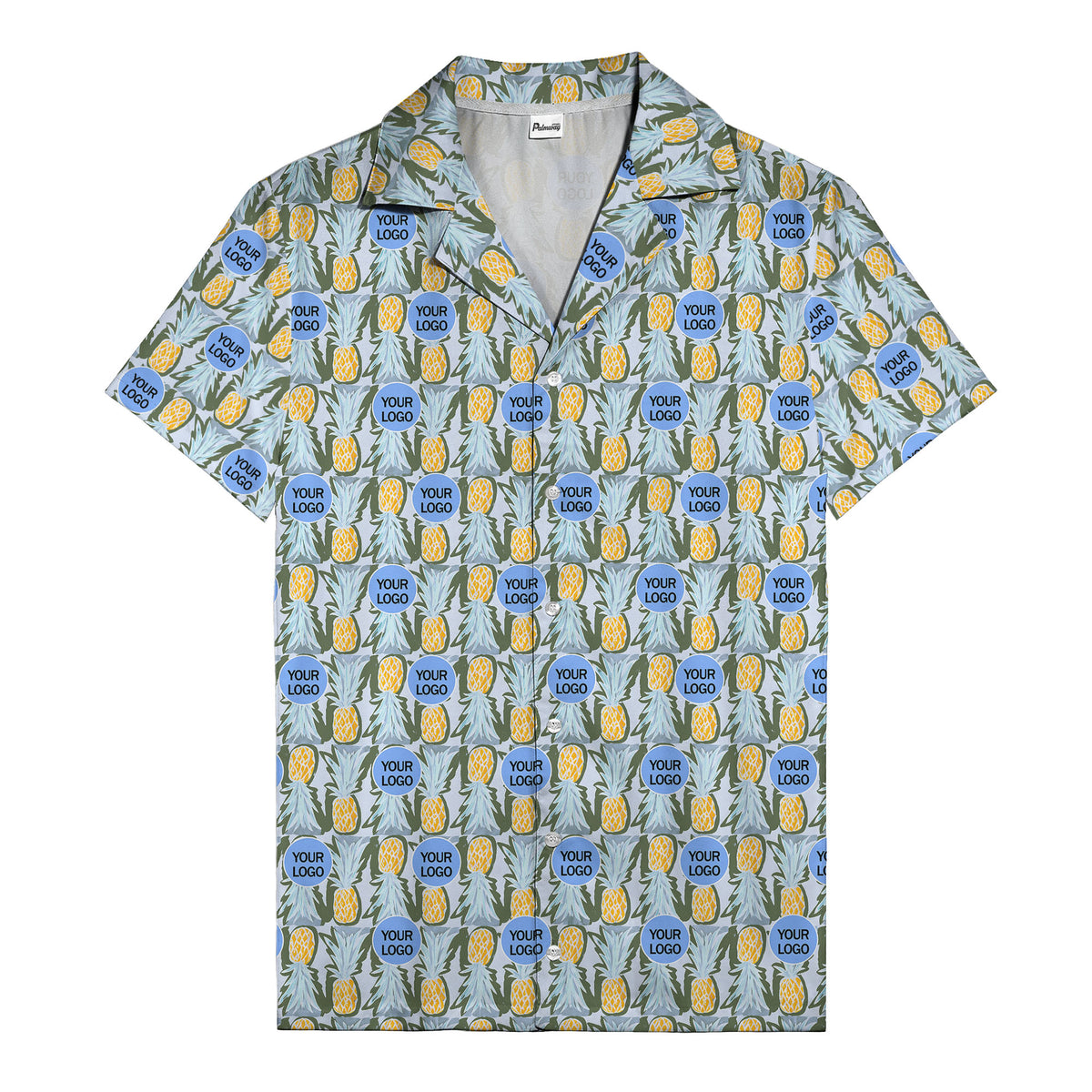 pineapple repeat & custom logo aloha hawaiian shirt