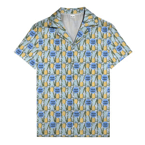 pineapple repeat & custom logo aloha hawaiian shirt