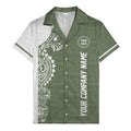 polynesian tribal tattoo motifs black white custom logo hawaiian shirt
