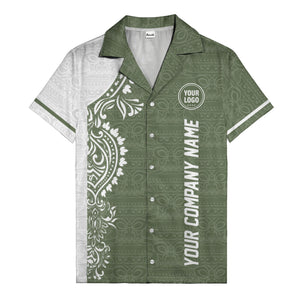polynesian tribal tattoo motifs black white custom logo hawaiian shirt