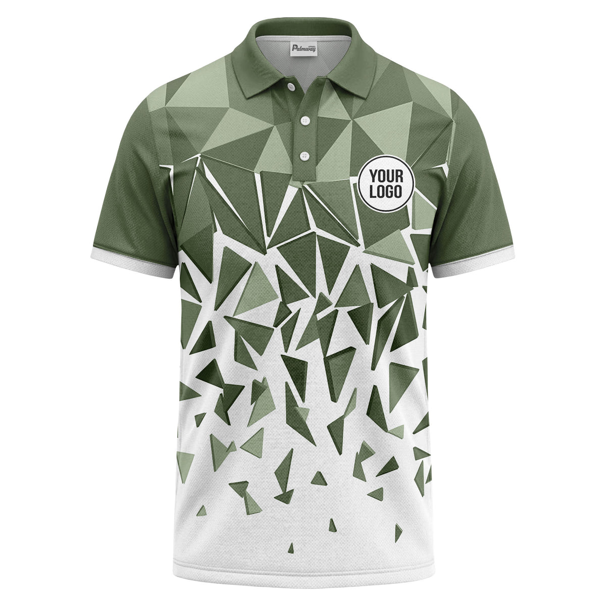 sharp monochrome geometric triangles polo shirt