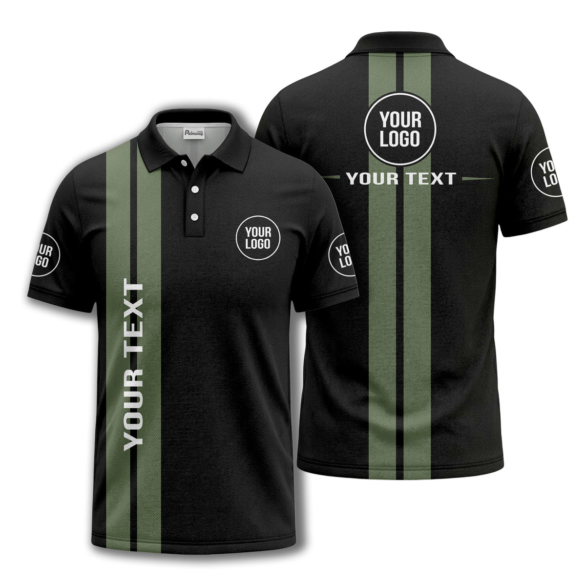 vertical stripe logo custom text polo shirt for modern professionals
