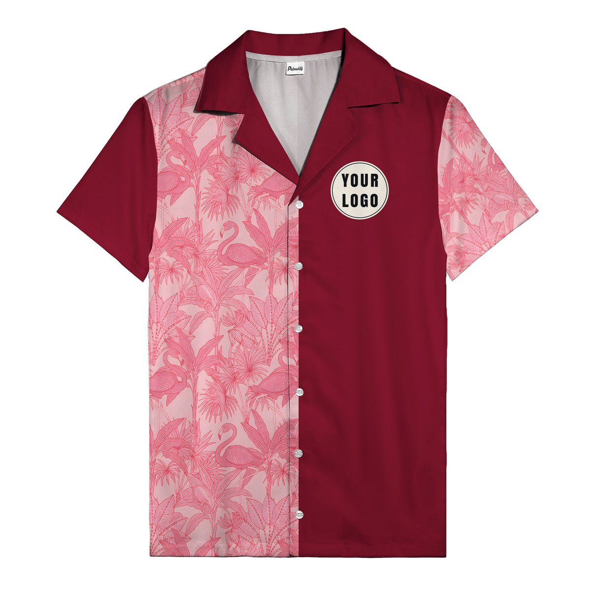 watercolor flamingo pineapple leaf repeat hawaiian shirt for men
