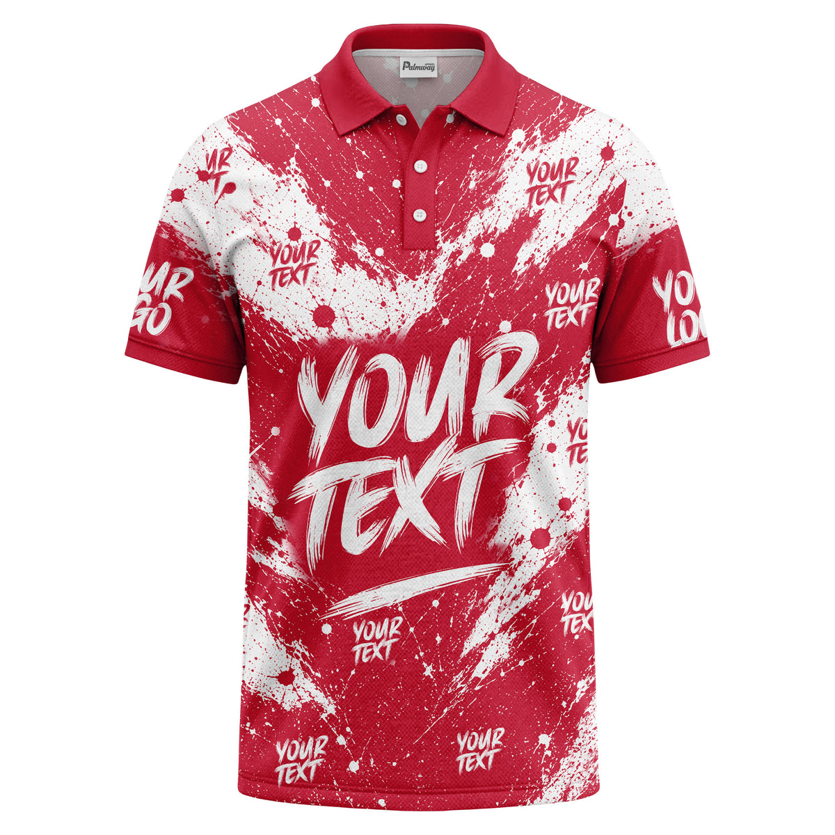 abstract splatter paint with customizable text artistic polo shirt