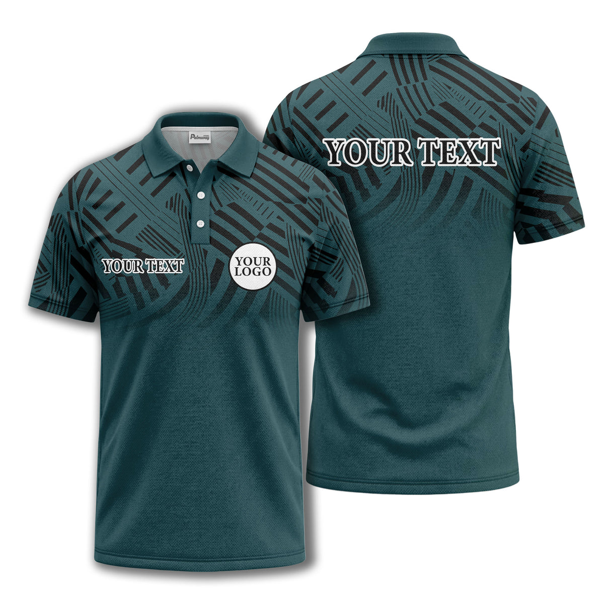 bold geometric stripes customizable polo shirt for men