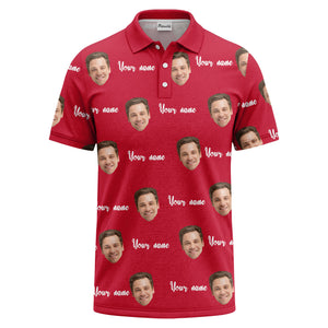 custom face portrait repeat polo shirt