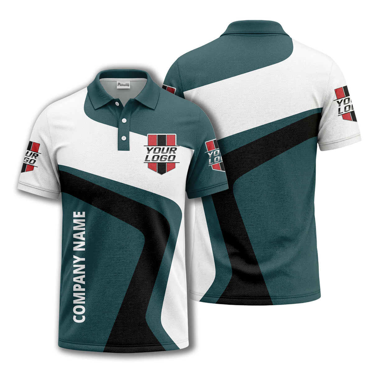 custom logo diagonal stripe corporate polo shirt for business uniforms