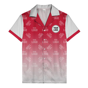custom logo gradient fade black to white hawaiian shirt