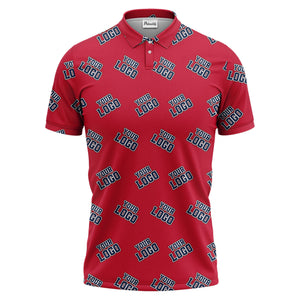 repeating custom logo illustration polo shirt for personalized hawaiian style