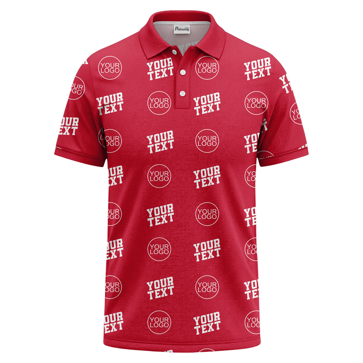 custom logo & text repeat pattern personalized polo shirt