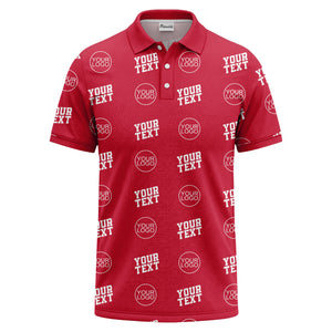 custom logo & text repeat pattern personalized polo shirt