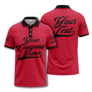 custom script logo corporate casual polo shirt for men