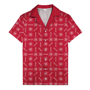 custom text & logo repeat pattern hawaiian shirt