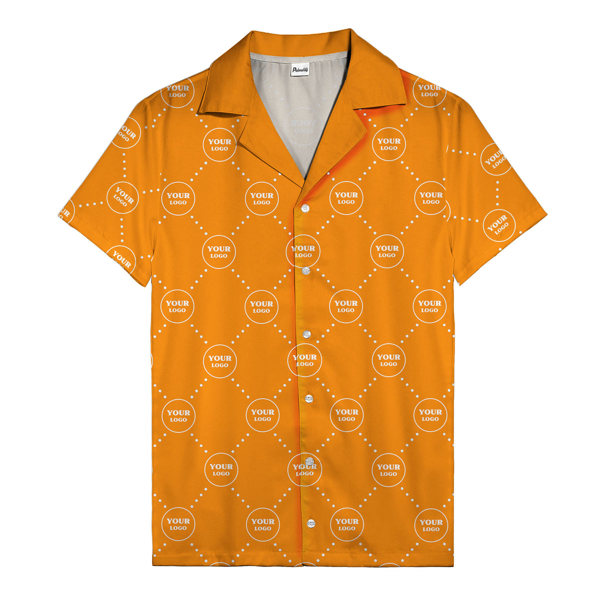 customizable logo circles and dotted lines monochrome hawaiian shirt