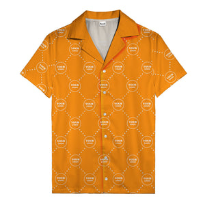 customizable logo circles and dotted lines monochrome hawaiian shirt