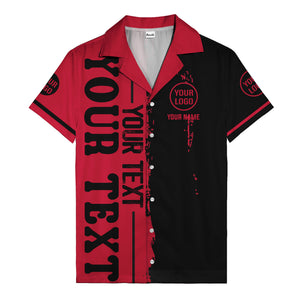customizable text logo circle personalized hawaiian shirt