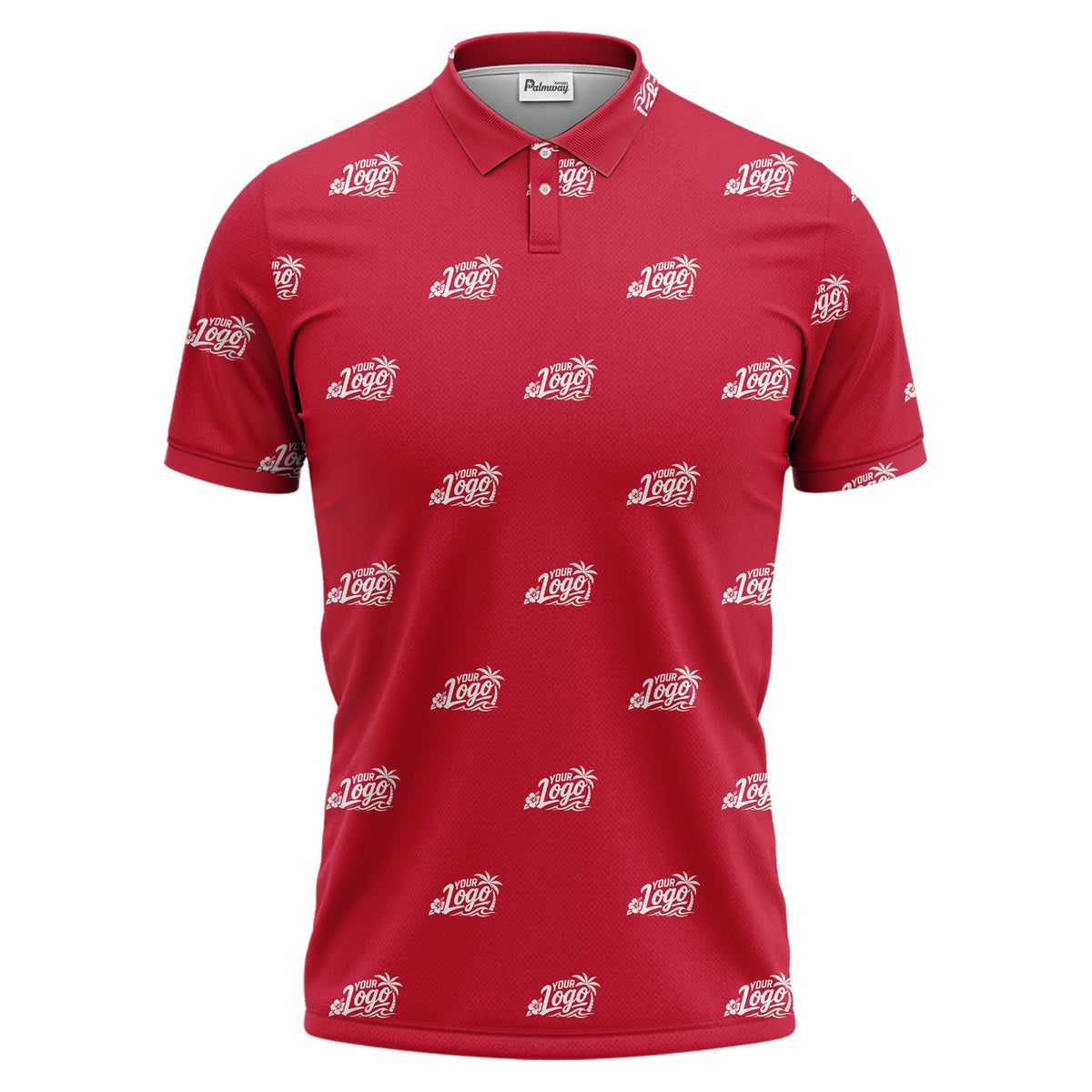 your logo repeat pattern black customizable professional polo shirt
