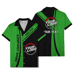 diagonal stripe custom logo company name hawaiian shirt for teams