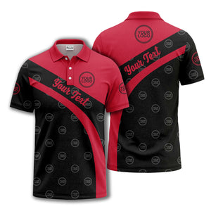 diagonal stripe custom logo golf polo shirt