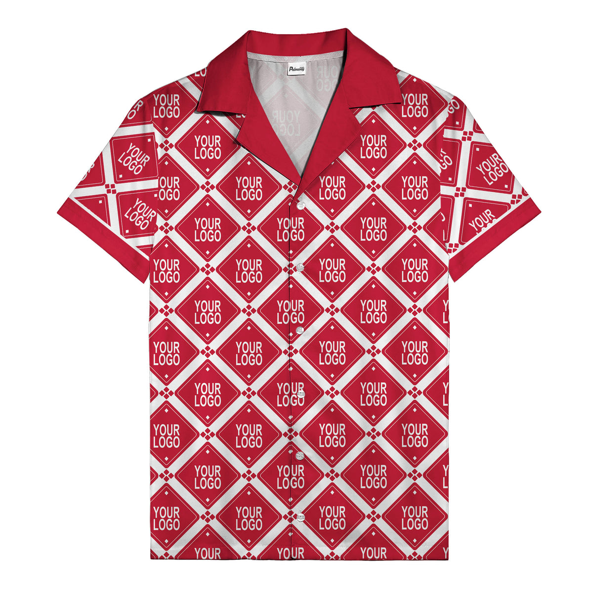 diamond repeat logo geometric hawaiian shirt for men