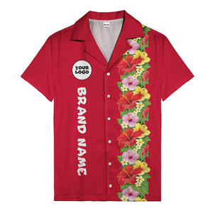 Sunset Hibiscus Explosion Tropical Floral Illustrated Hawaiian Shirt For Men