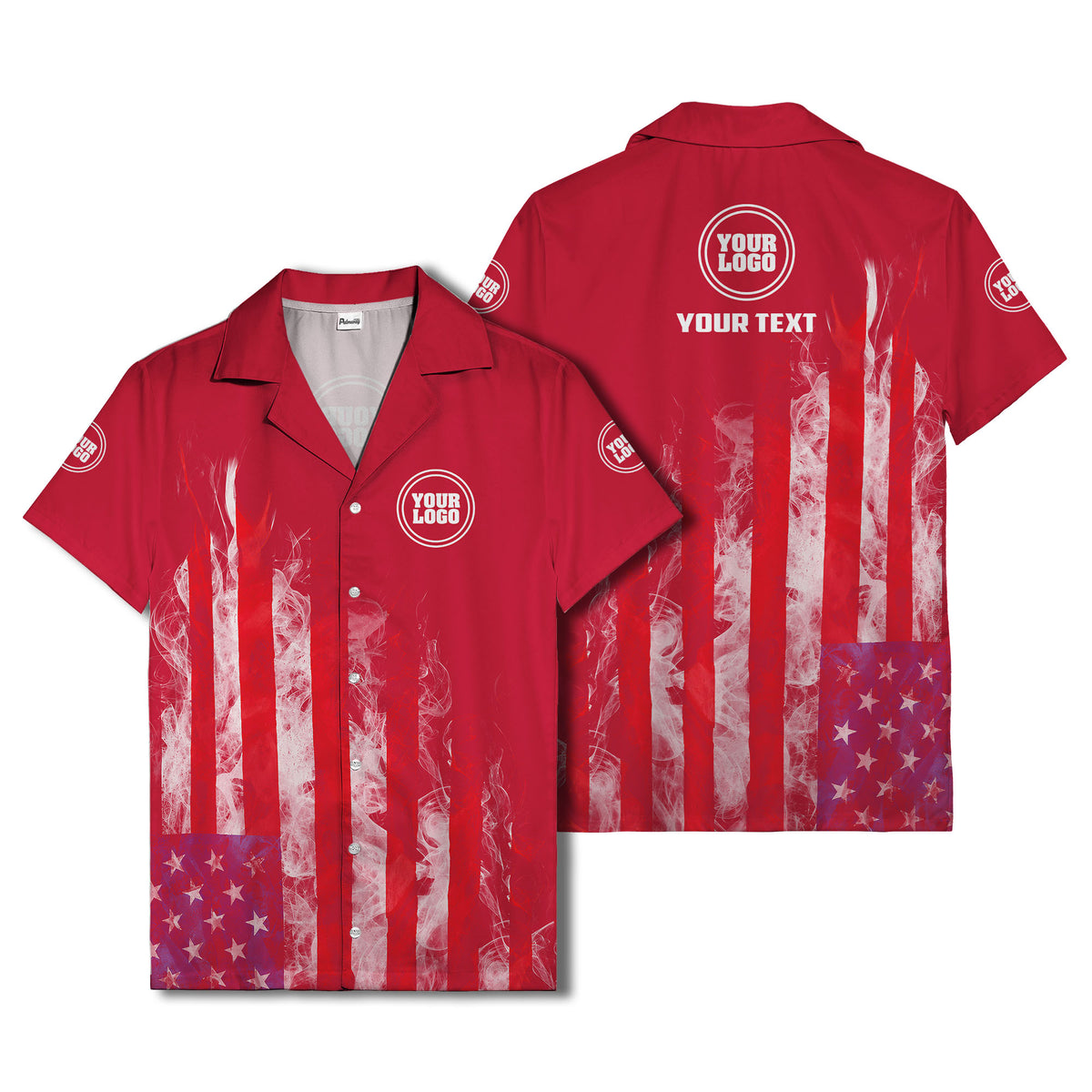 fiery bald eagle & stars stripes hawaiian shirt for men