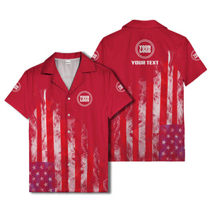 fiery bald eagle & stars stripes hawaiian shirt for men