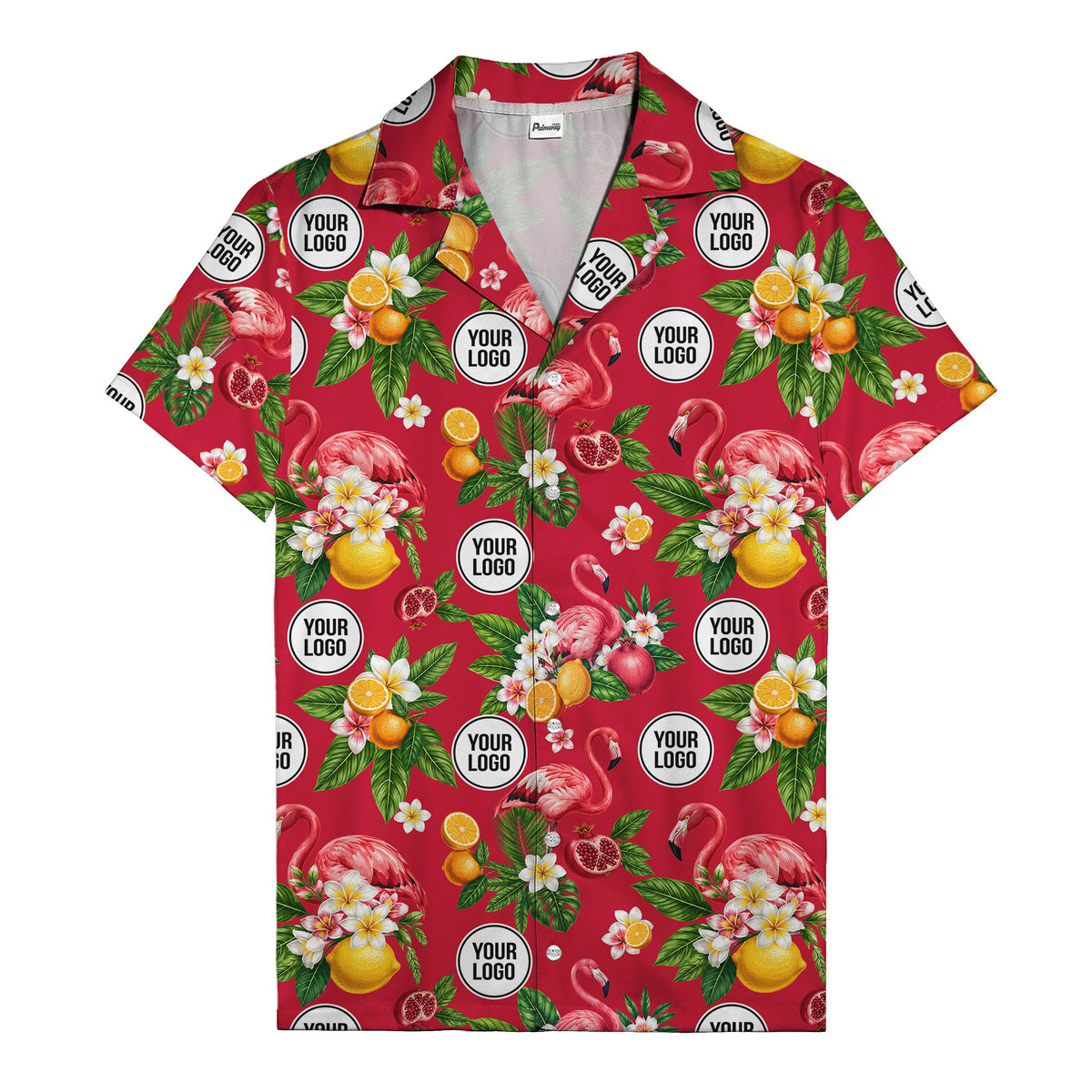 flamingo & pomegranate paradise hawaiian shirt for men