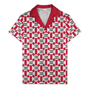 geometric grid logo repeat pattern modern graphic hawaiian shirt