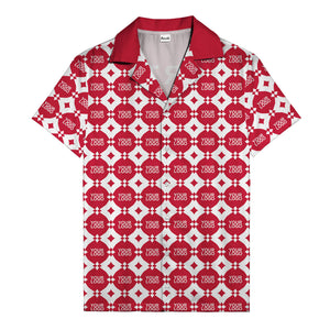 gold mon diamond lattice monogram hawaiian shirt for men