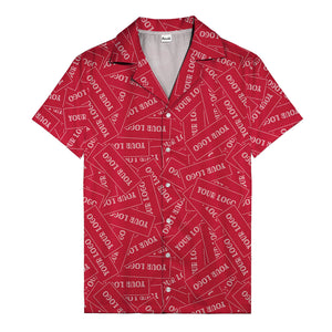 monochrome your logo repeat text graphic hawaiian shirt for men