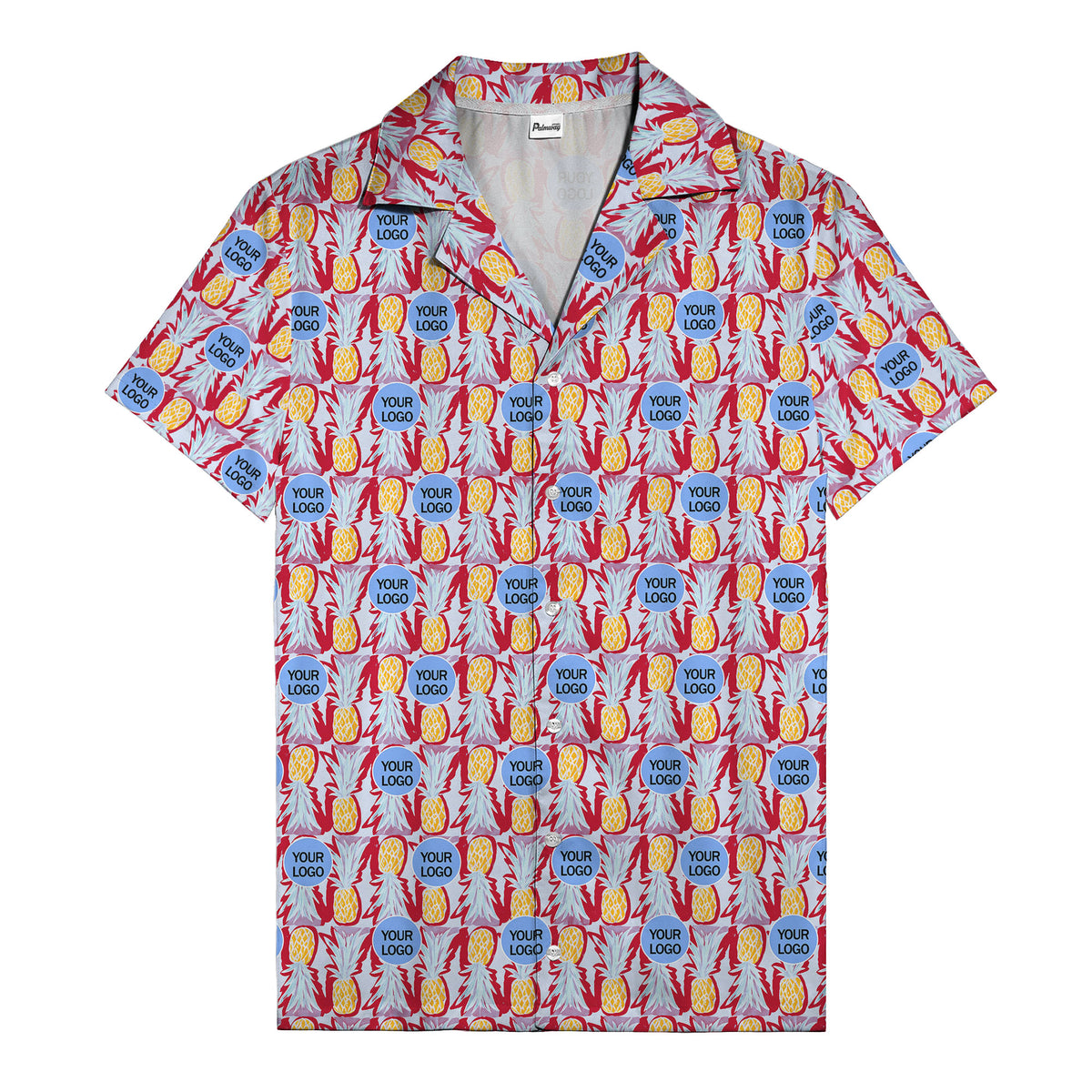 pineapple repeat & custom logo aloha hawaiian shirt