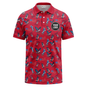 statue of liberty eagles golf clubs polo shirt