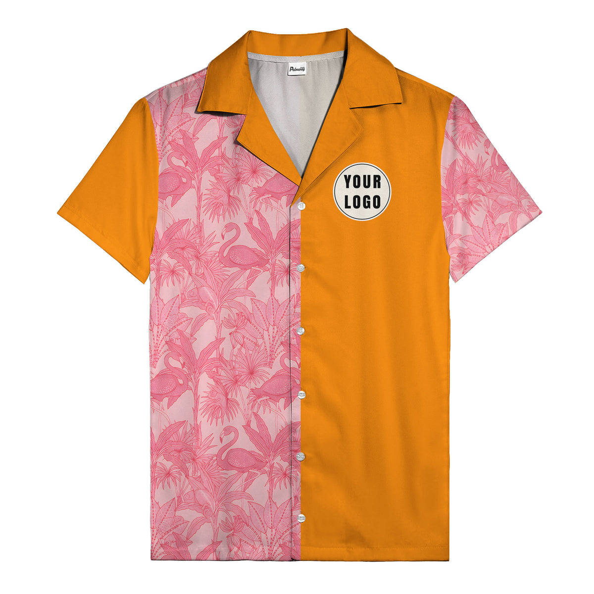 watercolor flamingo pineapple leaf repeat hawaiian shirt for men