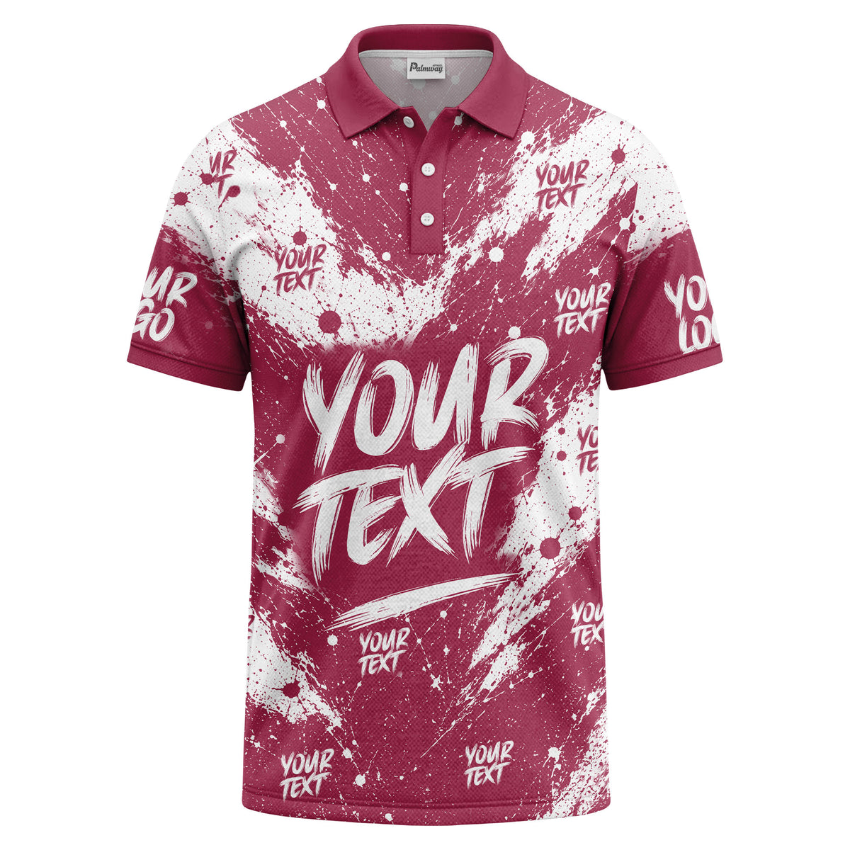 abstract splatter paint with customizable text artistic polo shirt