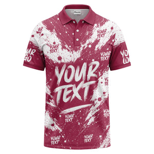 abstract splatter paint with customizable text artistic polo shirt