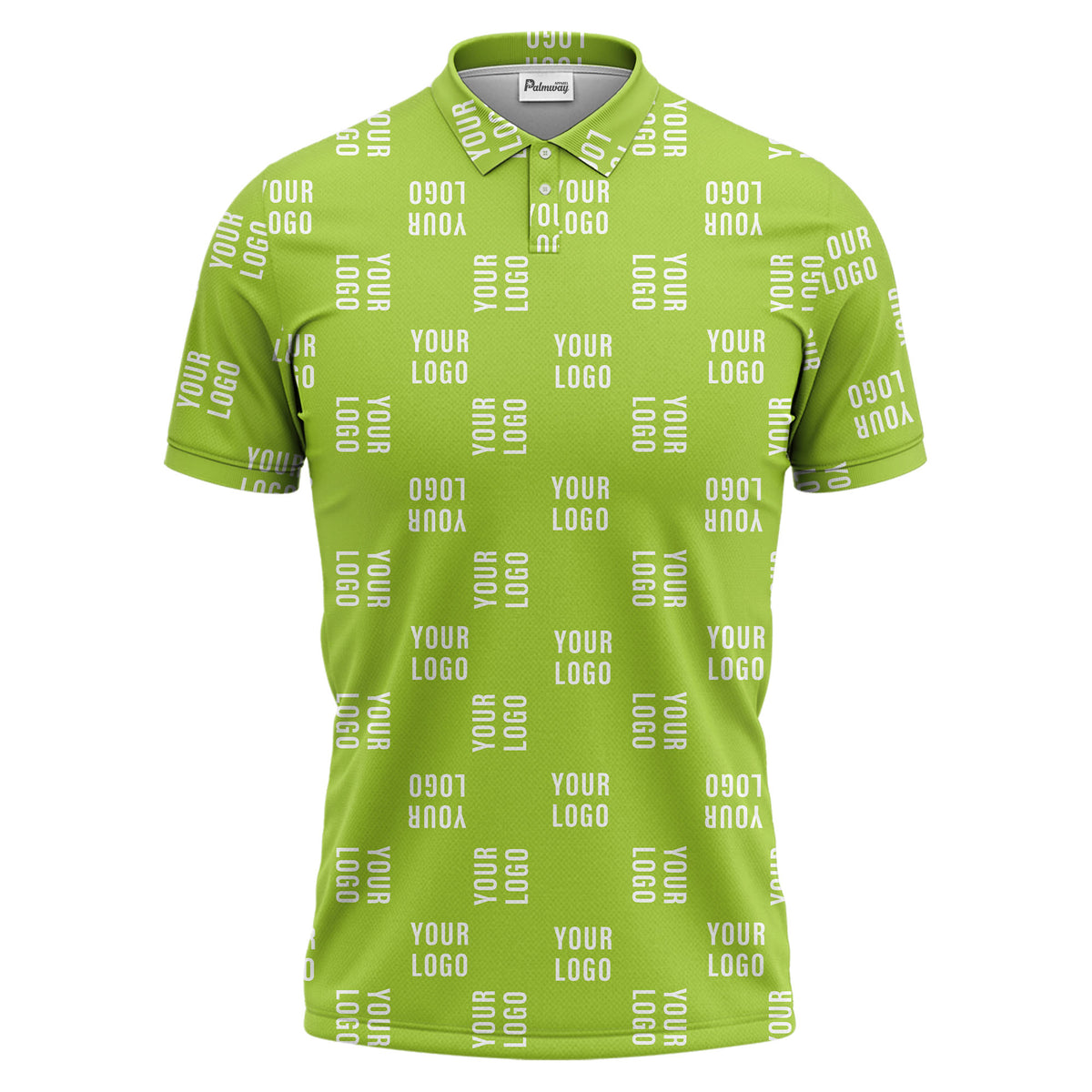 black repeat custom logo text pattern polo shirt for men