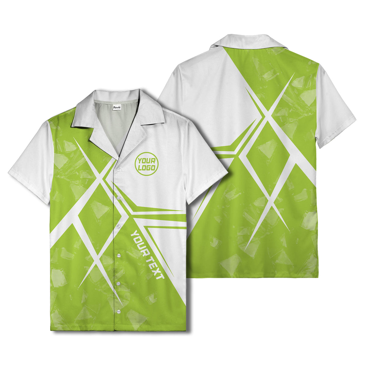 crystal shards & angular lines modern art hawaiian shirt