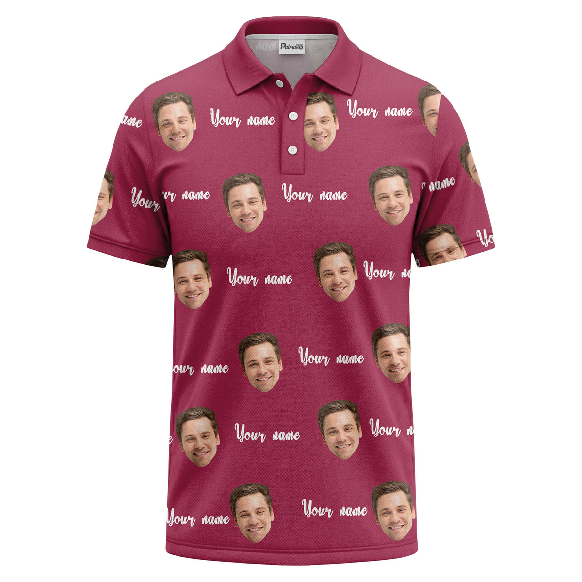 custom face portrait repeat polo shirt