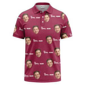 custom face portrait repeat polo shirt
