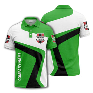 custom logo diagonal stripe corporate polo shirt for business uniforms