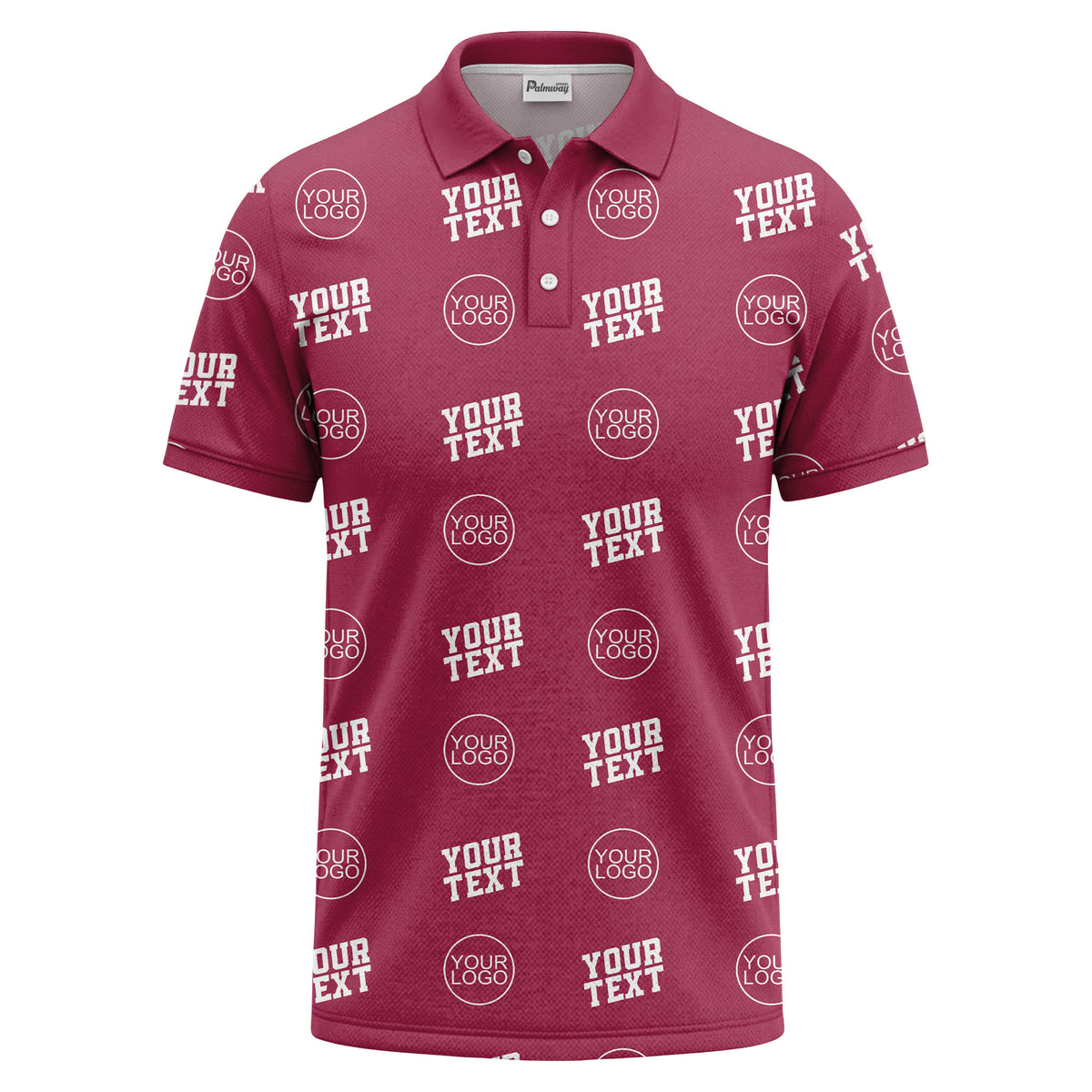 custom logo & text repeat pattern personalized polo shirt