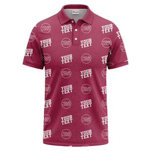 custom logo & text repeat pattern personalized polo shirt
